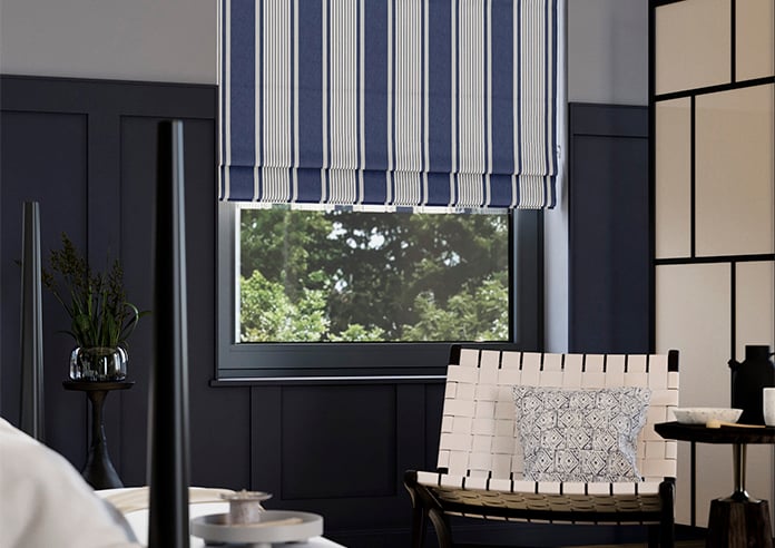 Laura Ashley Tiverton Stripe, Midnight - Roman Blind - Image 5